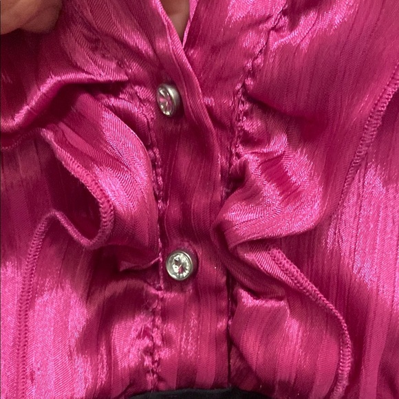 Torrid Pink Puff Sleeve Ruffled Blouse - Picture 4 of 11